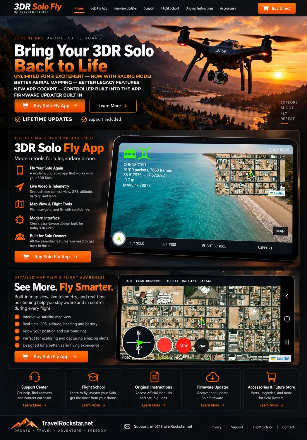 Original approved 3DR Solo Fly sales design, sections one and two