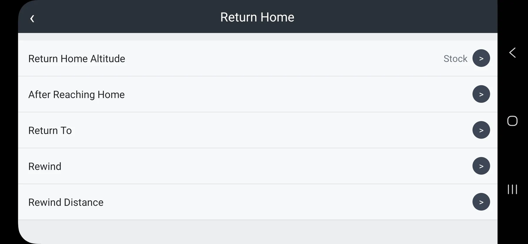 Actual landscape screenshot: Review Return-to-Home Settings.